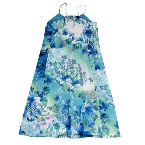 Connected Apparel Dress Size 4 Blue Floral  NWOT With Side Pockets - Picture 5 of 5